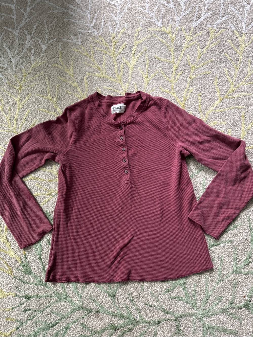 Pact Organic Cotton Waffle Henley top S